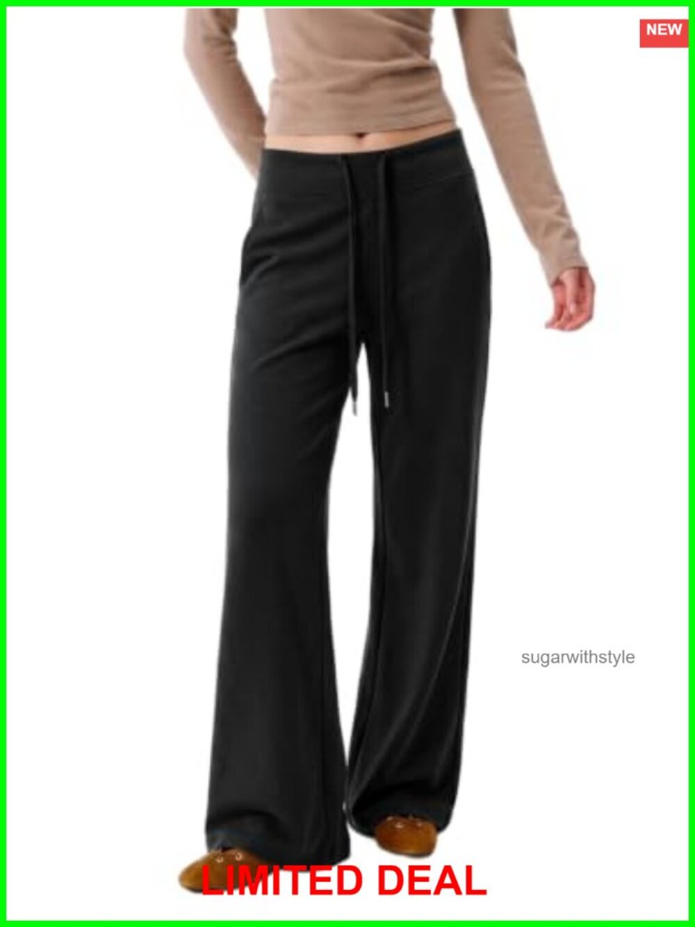 Women's Wide Leg Sweatpants High Waisted Lounge Palazzo Pants Drawstring